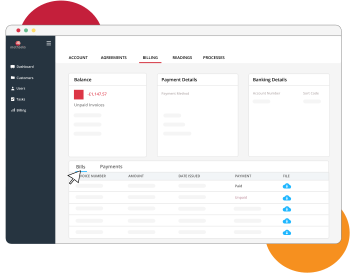billing-dashboard-summary Methodia billing dashboard bills