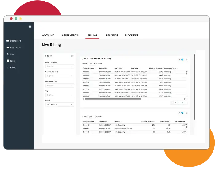 utility live billing